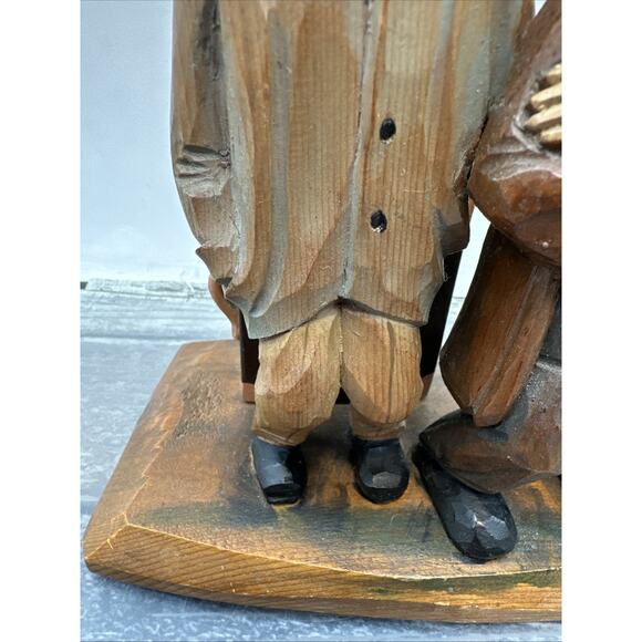 Vintage ANRI Italy Carved Wood Music Box Bar Set Corkscrew Bottle Opener {L} - Picture 5 of 16